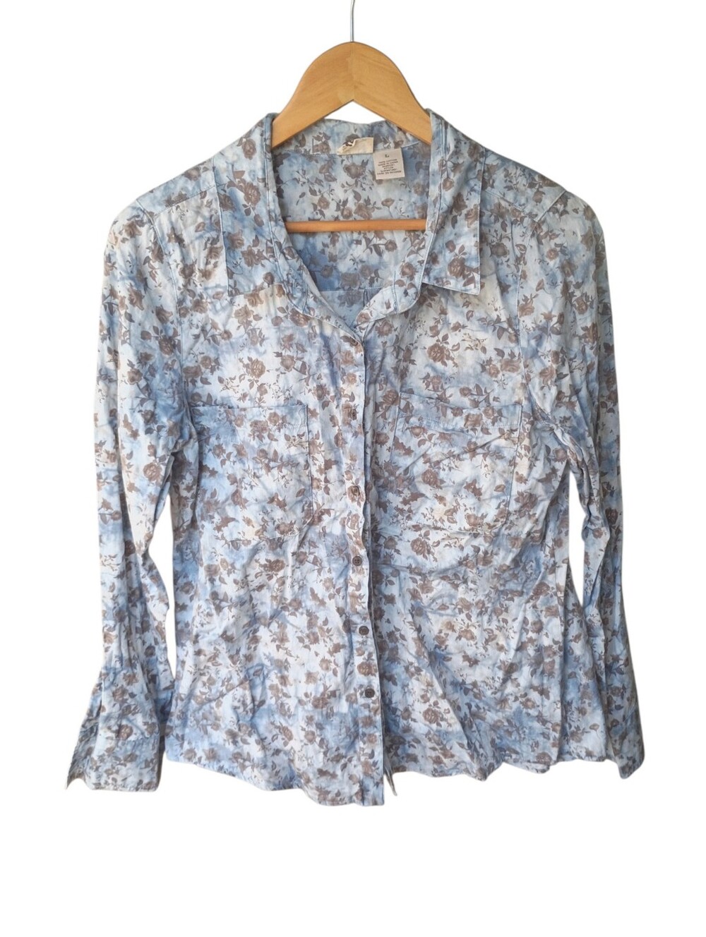 Mudd Women Floral Button Shirt Blouse Size Large